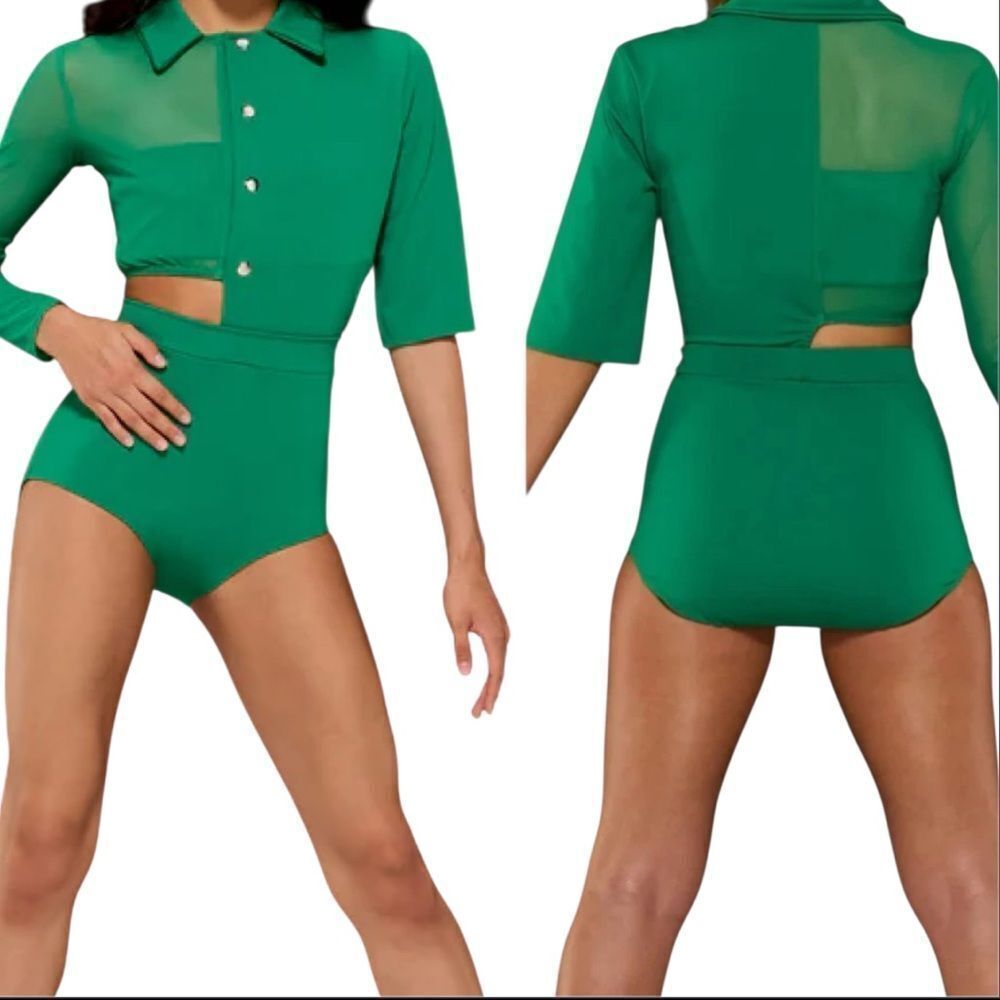 Kelle dance suit costume kelly green TRENDSETTER - LEOTARD 5418 MC-Medium child